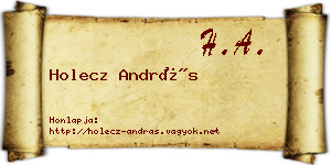 Holecz András névjegykártya